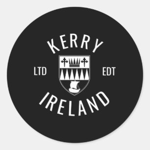 Pegatina Redonda Kerry Ireland County Orgullo Fútbol Gaélico Y Hur