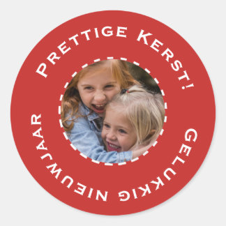 Pegatina Redonda Kerst sticker met foto