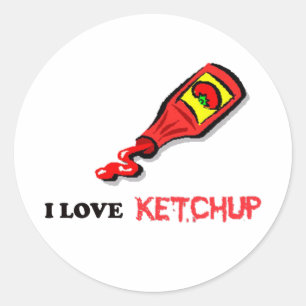 Pegatina Redonda ketchup