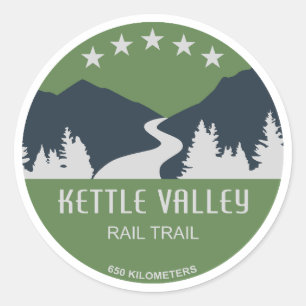 Pegatina Redonda Kettle Valley Rail Trail British Columbia