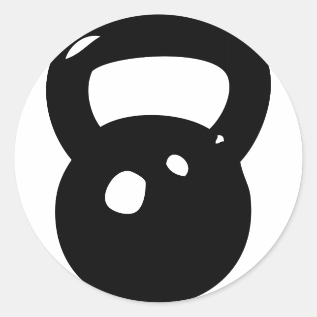 Pegatina Redonda Kettlebell Workout (Anverso)