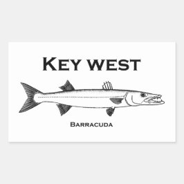 Pegatina Redonda Key West Barracuda