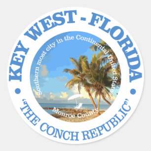Pegatina Redonda Key West (C)