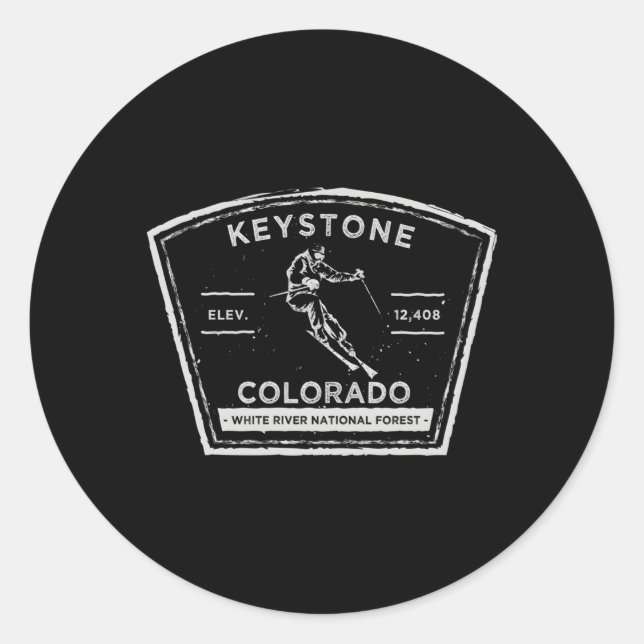 Pegatina Redonda Keystone Colorado (Anverso)