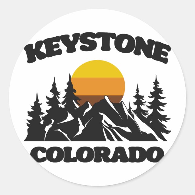 Pegatina Redonda Keystone, Colorado (Anverso)