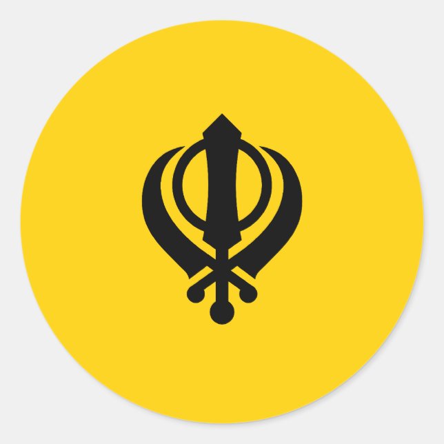 Pegatina Redonda Khanda Sikhism (Anverso)