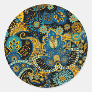 Pegatina Redonda Khokhloma