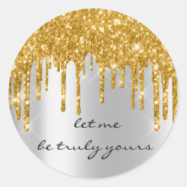 Pegatina Redonda Kibibi Déjenme... Perforaciones de plata de oro de