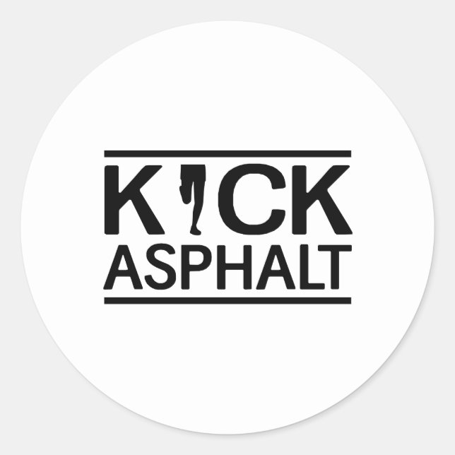 Pegatina Redonda Kick Asphalt (Anverso)