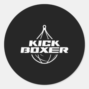 Pegatina Redonda Kickboxer Kick Boxing Artes Marciales Kickboxing P