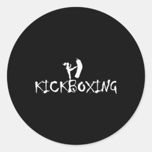 Pegatina Redonda Kickboxer Kickboxing Artes Marciales Boxeo Mma Spa