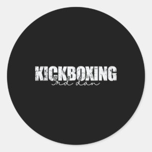 Pegatina Redonda Kickboxing 3er Dan Artes Marciales 