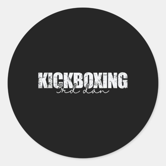 Pegatina Redonda Kickboxing 3rd Dan Martial Arts  (Anverso)