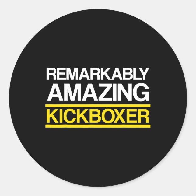 Pegatina Redonda Kickboxing Amazing Kick Boxing Workout  (Anverso)