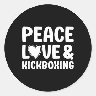 Pegatina Redonda Kickboxing amo kickboxing kickboxer