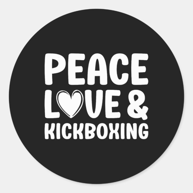 Pegatina Redonda Kickboxing amo kickboxing kickboxer  (Anverso)