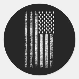 Pegatina Redonda Kickboxing Bandera Americana