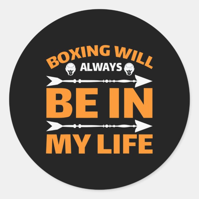 Pegatina Redonda Kickboxing Boxeo Muay Thai  (Anverso)