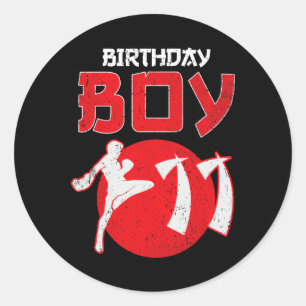 Pegatina Redonda Kickboxing Cumpleaños 11 Años Artes Marciales Mma