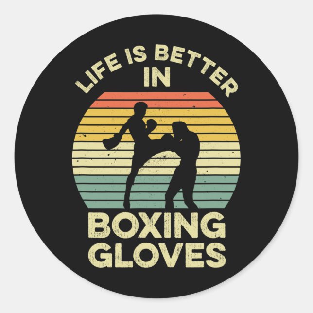 Pegatina Redonda Kickboxing Design For A Muay Thai Fighter  (Anverso)