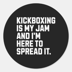 Pegatina Redonda Kickboxing es mi pasión divertido kickboxer artes