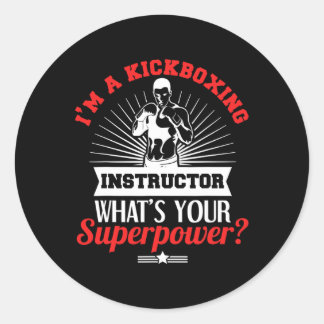 Pegatina Redonda Kickboxing Instructor Kickboxer Job Title 