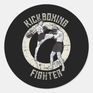 Pegatina Redonda Kickboxing Kickboxer Artes Marciales Cool Mma Figh