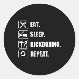 Pegatina Redonda Kickboxing Muay Thai Artes Marciales Tigre Sak Yan