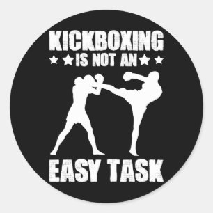 Pegatina Redonda Kickboxing No Es Una Tarea Fácil Boxeo Artes Marci
