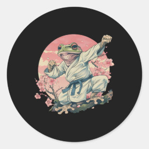 Pegatina Redonda Kickboxing Sakura Jiu-jitsu Judo Mma Toad Taekwond