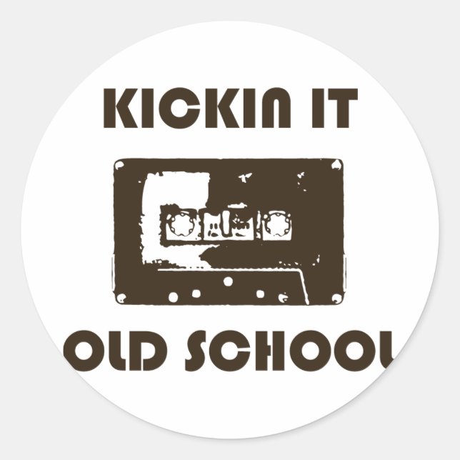 Pegatina Redonda Kickin It Old School (Anverso)