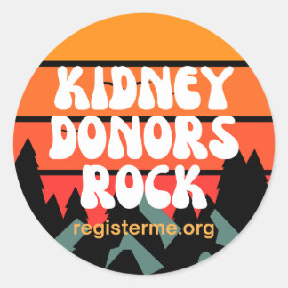 Pegatina Redonda Kidney Donors Rock Donor Awareness
