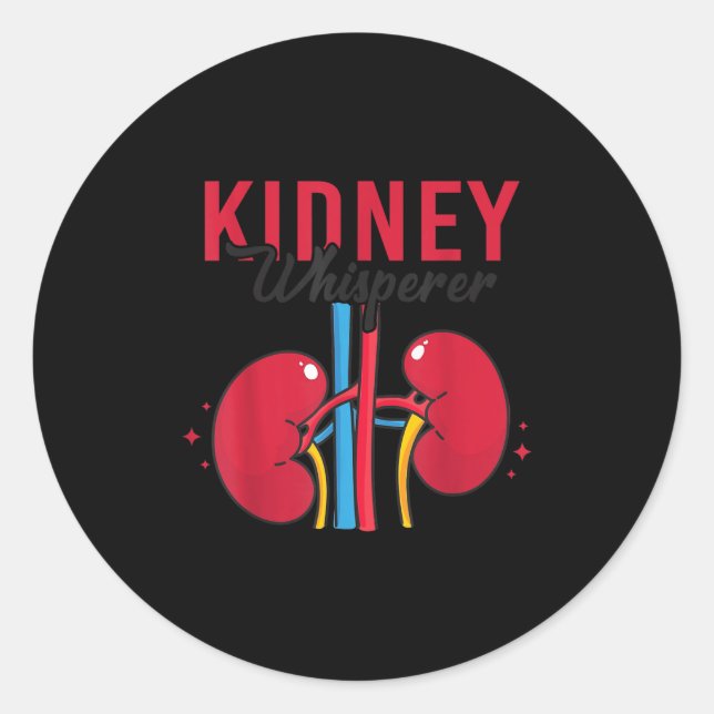 Pegatina Redonda Kidney Whisperer Funny Dialysis Technician Nephrol (Anverso)