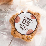 Pegatina Redonda Kids Basketball Watercolor Birthday Party<br><div class="desc">Niños Basketball Watercolor Birthday Party Classic Round Pegatina</div>