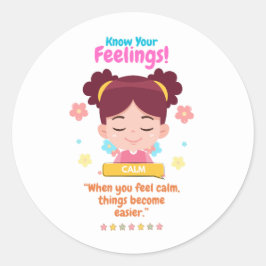 Pegatina Redonda Kids Emotion Featuring Calm