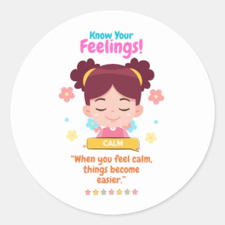 Pegatina Redonda Kids Emotion Featuring Calm
