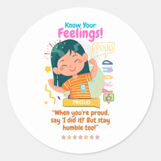 Pegatina Redonda Kids Emotion Featuring Proud