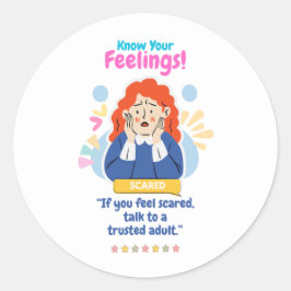 Pegatina Redonda Kids Emotion Featuring Scared