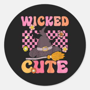 Pegatina Redonda Kids Groovy Wicks Cute Witch Halloween Costume Ki
