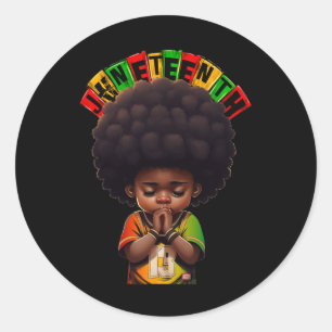 Pegatina Redonda Kids Junet1 Prince 1865 Black History Month to