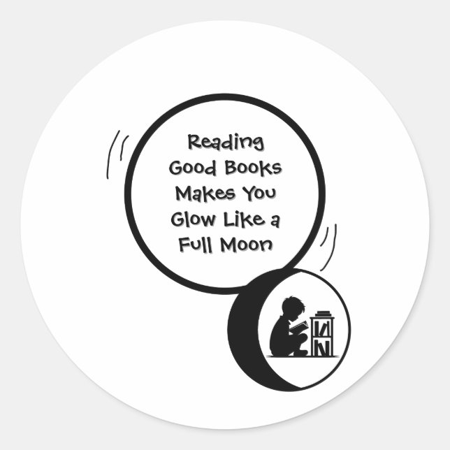 Pegatina Redonda Kids Reading Sticker (Anverso)