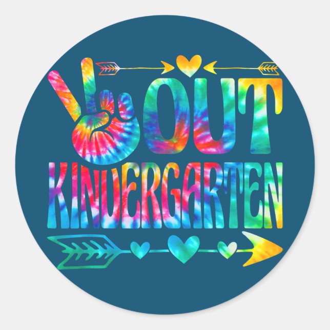 Pegatina Redonda Kids Student Graduation Out Kindergarten Last Day (Anverso)