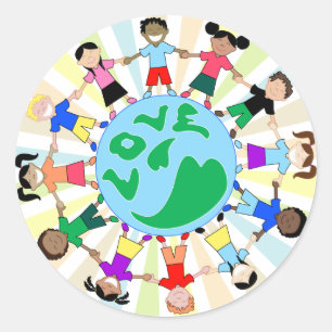 Pegatina Redonda KidsLoveGlobe