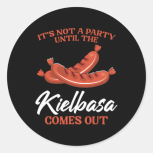 Pegatina Redonda Kielbasa Polonia Carne Salchicha Alimentos Lover H