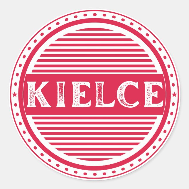 Pegatina Redonda Kielce City Pride Emblem – Polish Identity (Anverso)