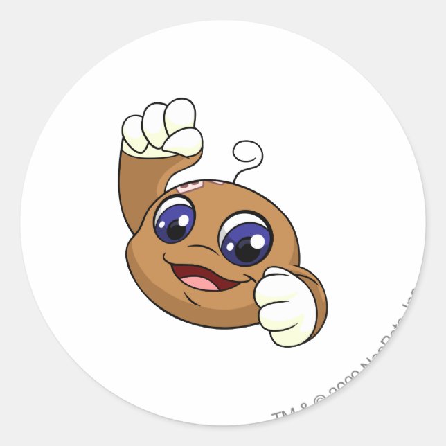 Pegatina Redonda Kiko Brown (Anverso)