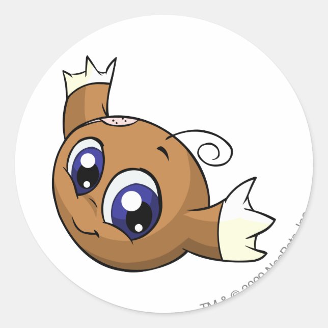 Pegatina Redonda Kiko Brown (Anverso)