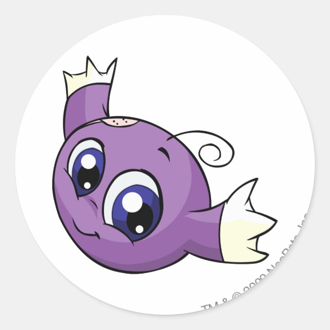 Pegatina Redonda Kiko Purple (Anverso)
