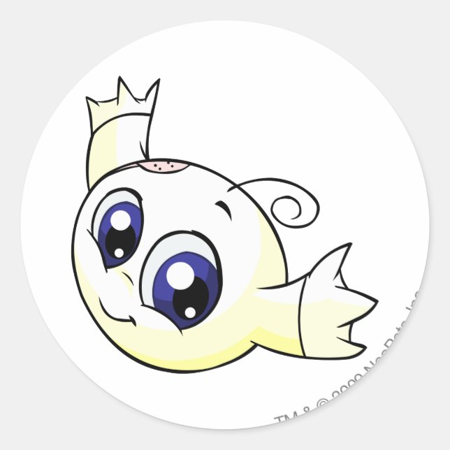 Pegatina Redonda Kiko White (Anverso)