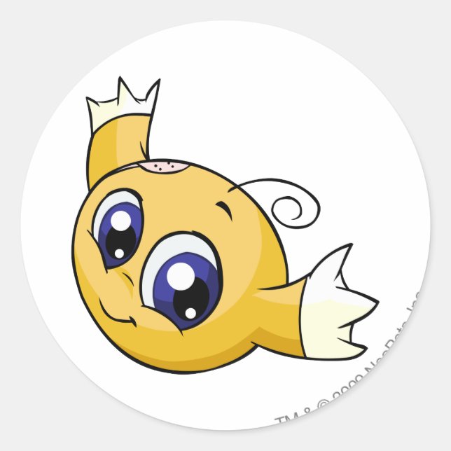 Pegatina Redonda Kiko Yellow (Anverso)